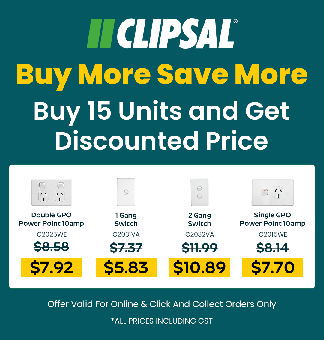 Clipsal Buy More Save More Promotion – Buy 15 Units and Receive Discounted Prices on Selected C2000 Products