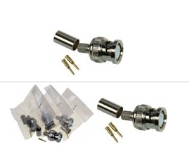 RG59 BNC Male Crimp Connector with 0.6 & 0.9 Pins