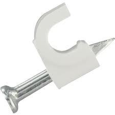 7-10mm Plastic Round Cable Clips 100 QTY - White