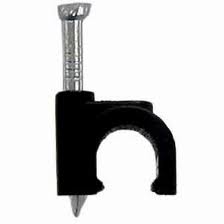 5-7mm Plastic Round Cable Clips 100 QTY - Black