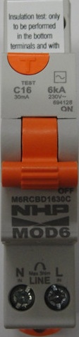 NHP Single Pole Safety Switch 16A 30ma 6KA RCD MCB