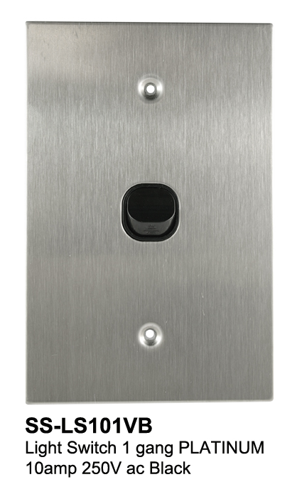 1 Gang Switch Stainless Steel Black - Connected Switchgear