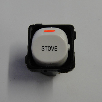 Engraved Stove 35amp Switch Mech - White For Clipsal