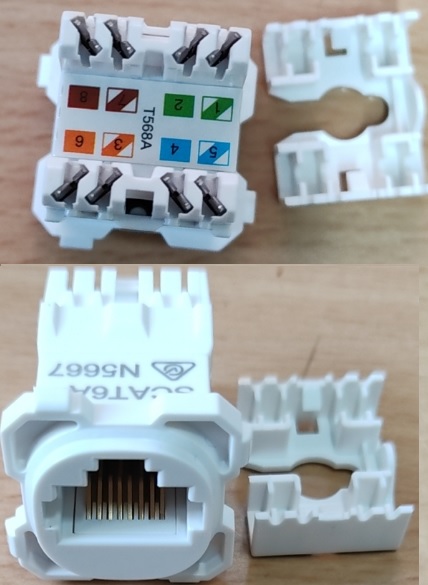 Sparkelec "CAT6A" NOT CAT6  Data Jack White Fits Clipsal, QCE, Connected, HPM Grid Plates