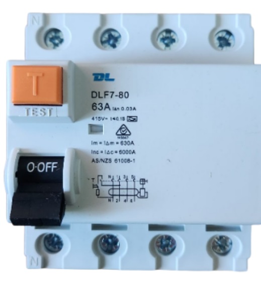 TYPE A - DL 4 Pole 63amp RCD Residual Current Device 6kA 30mAH - 3 Years Replacement Warranty