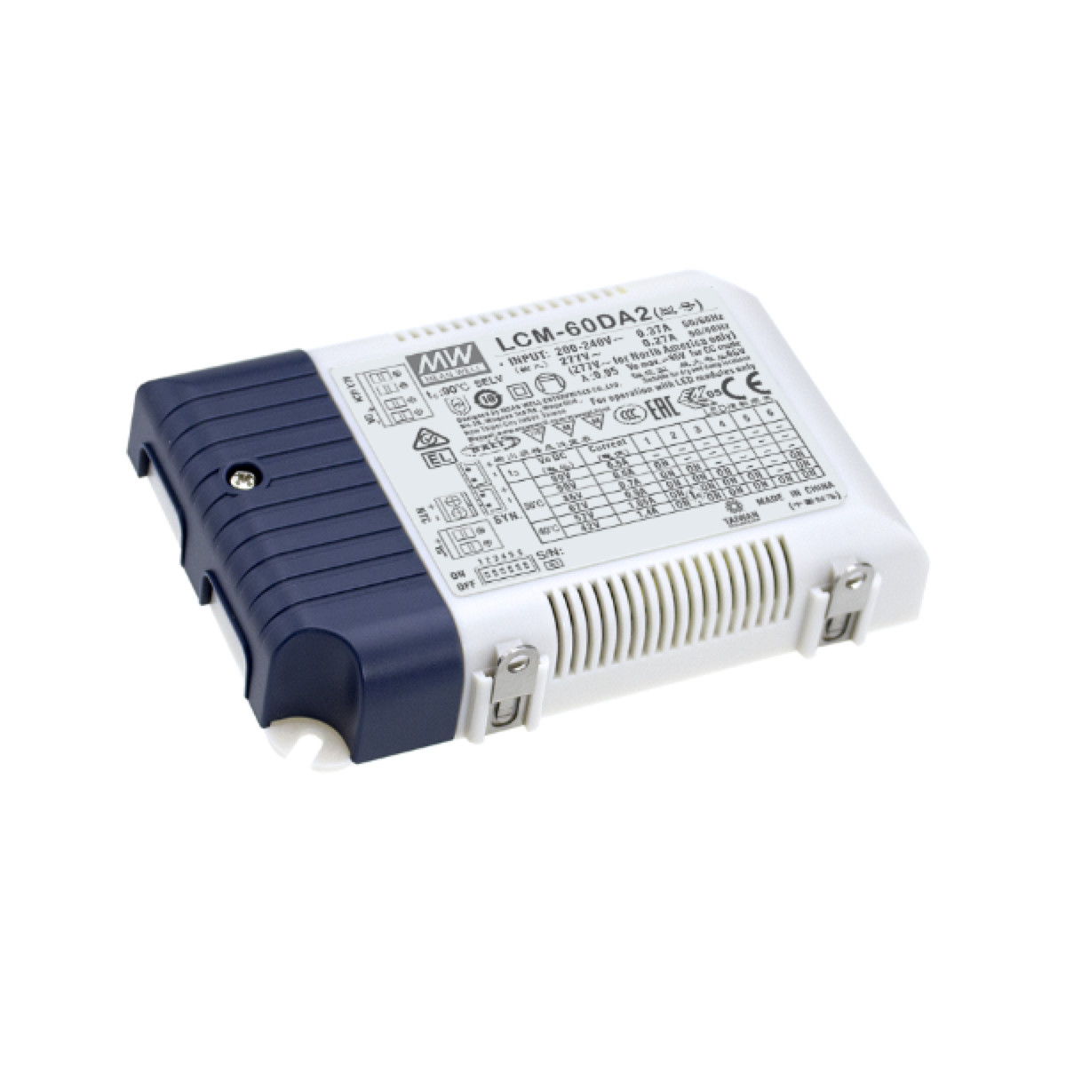 MEANWELL 60w 2-90V 500mA-1400mA Constant Current DALI-2 Dimmable LED Driver -LCM-60DA2