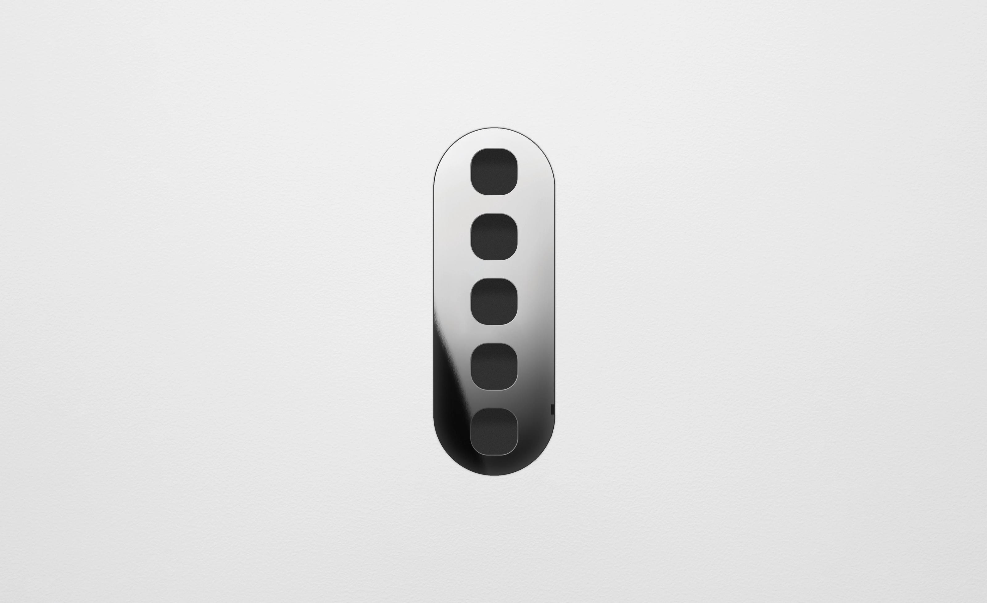 ZETR 5 Gang Faceplate C Shape Mirror Steel - 13-5FC-MS6