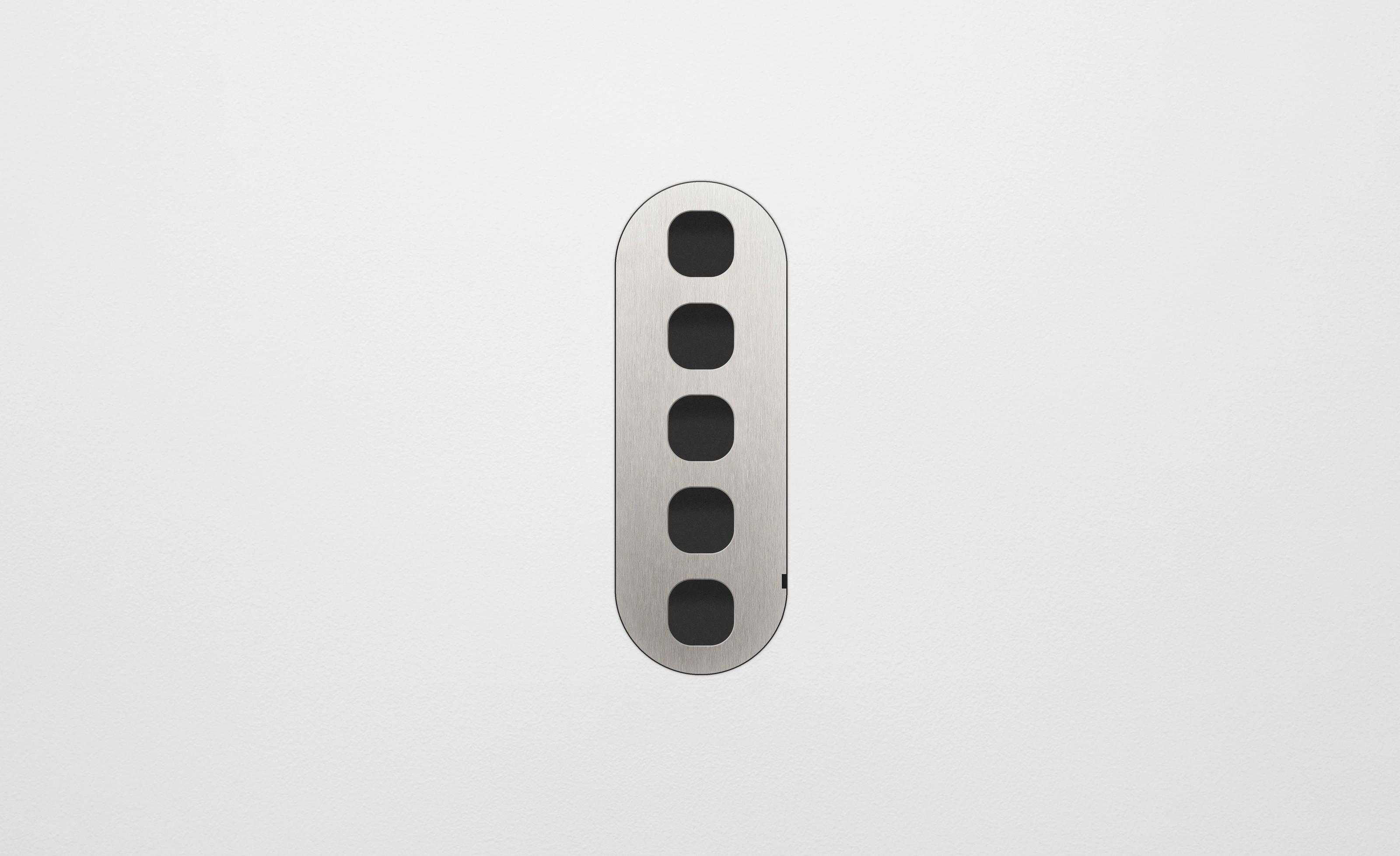 ZETR 5 Gang Faceplate C Shape Steel - 13-5FC-SS8