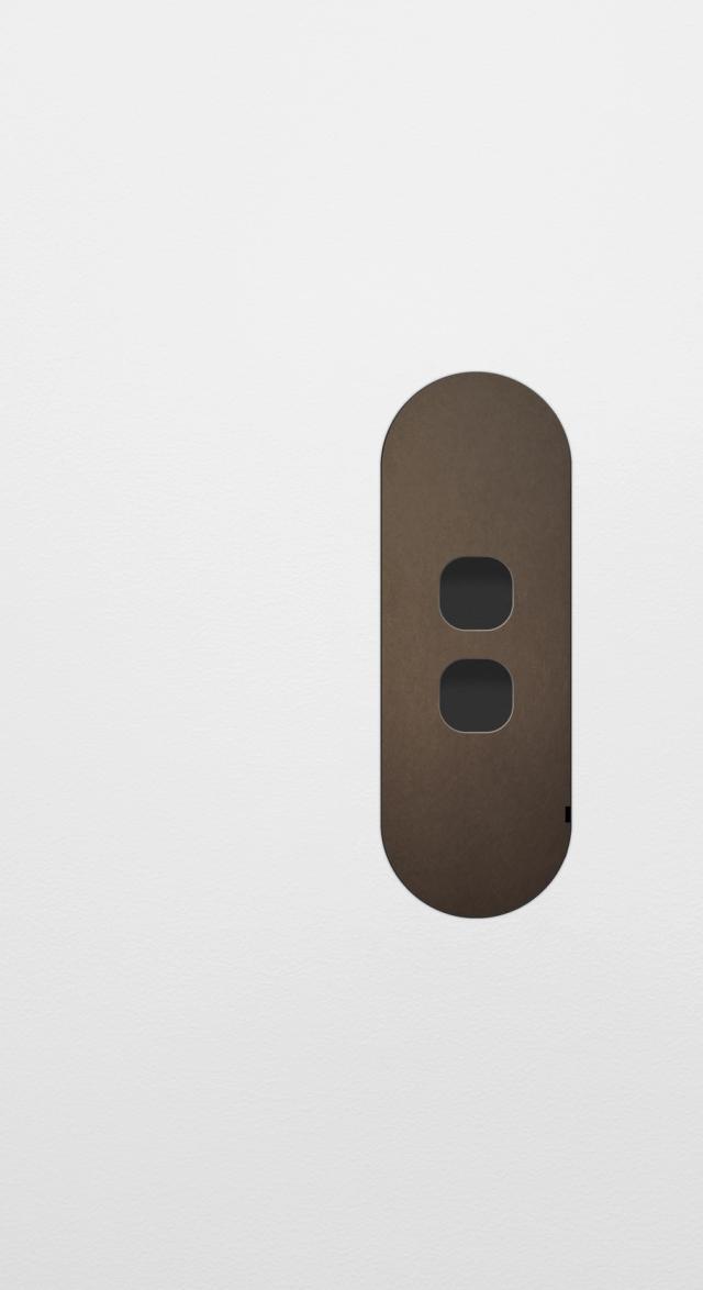 ZETR 2 Gang Faceplate C Shape Bronze - 13-2FC-BZ3