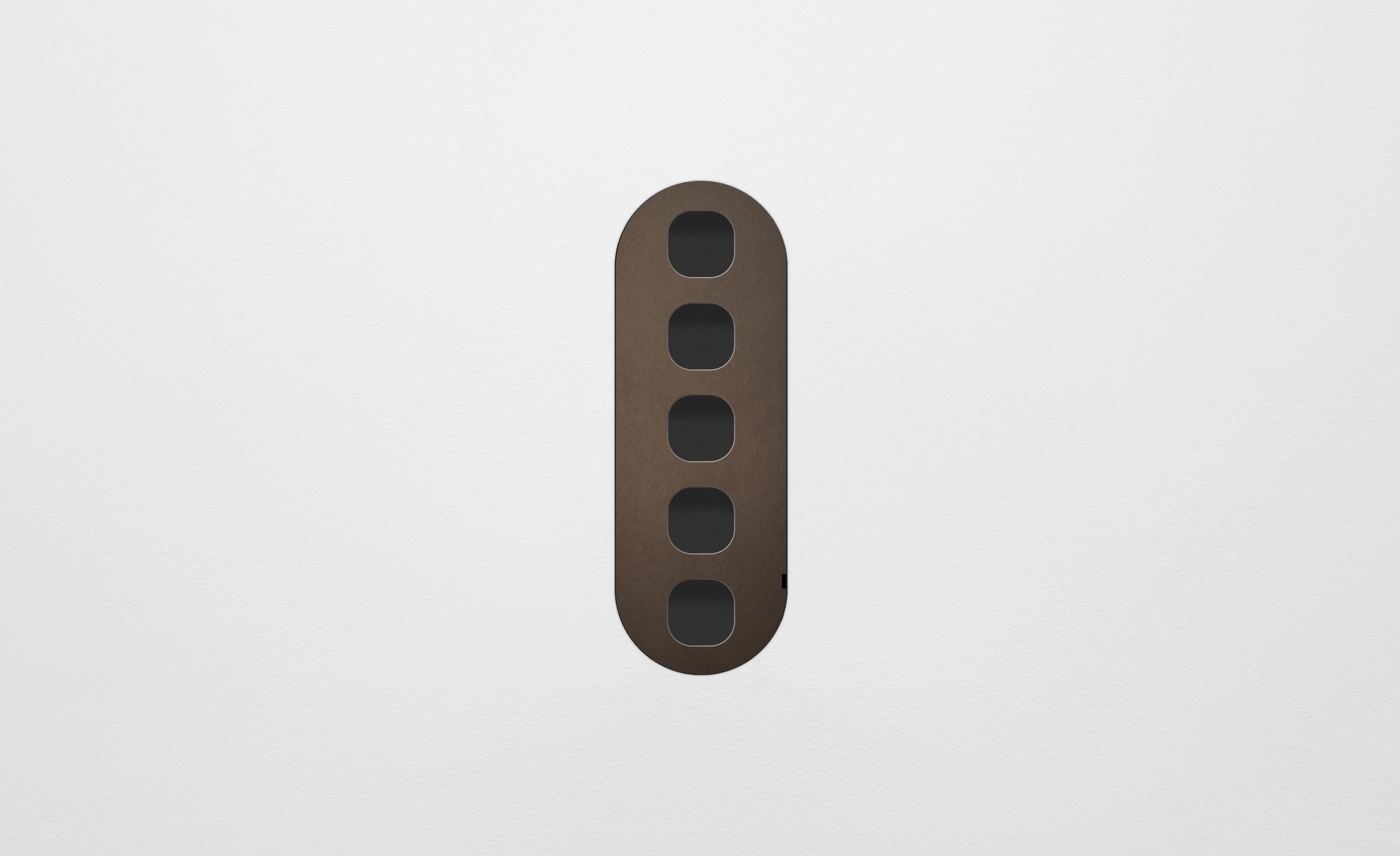 ZETR 5 Gang Faceplate C Shape Bronze - 13-5FC-BZ3