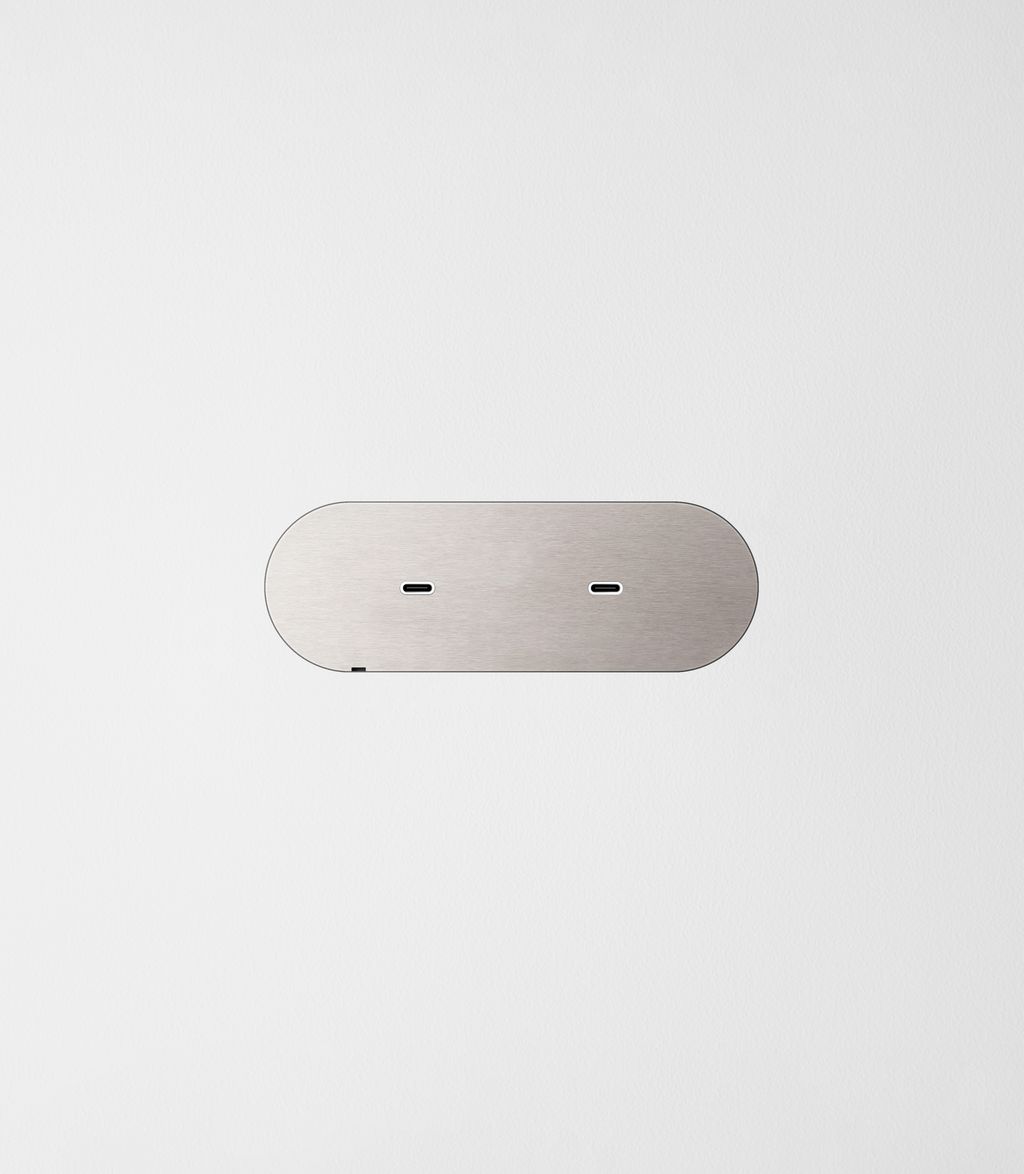 ZETR Dual USBC Module Faceplate Steel - 13-DUSBC-SS8