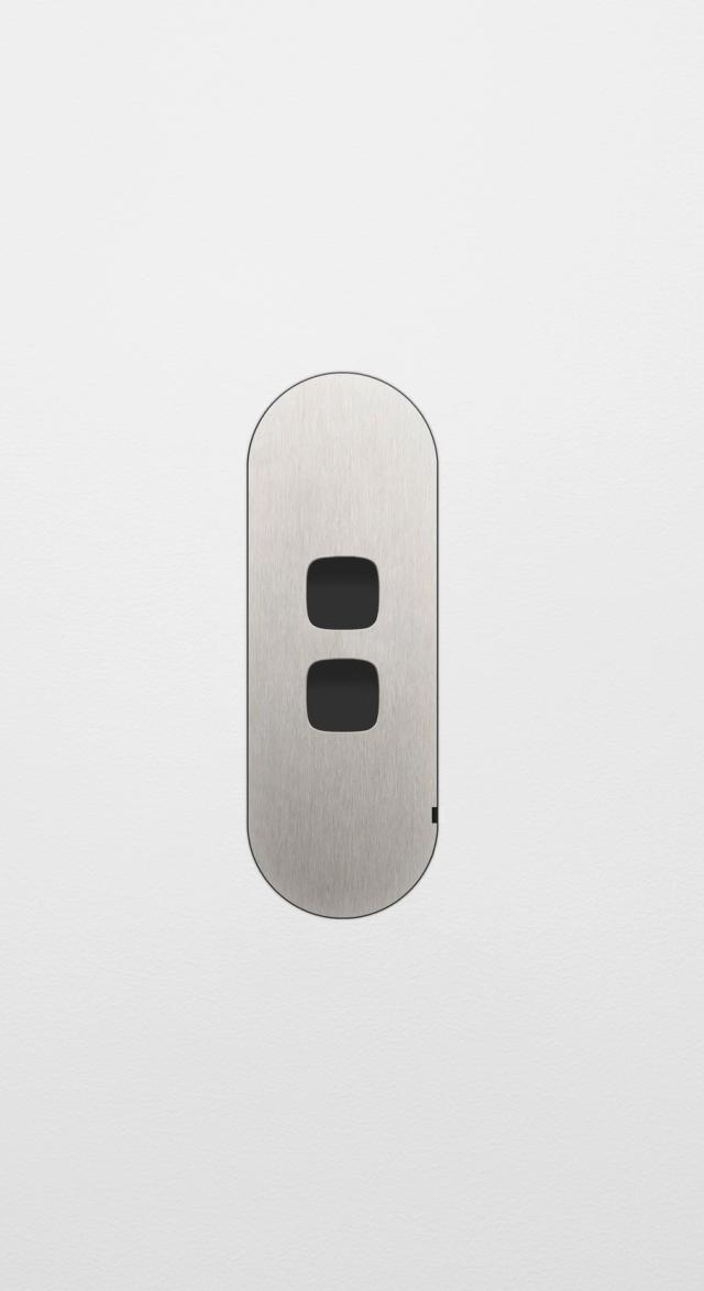 ZETR 2 Gang Faceplate H Shape Steel - 13-2FH-SS8