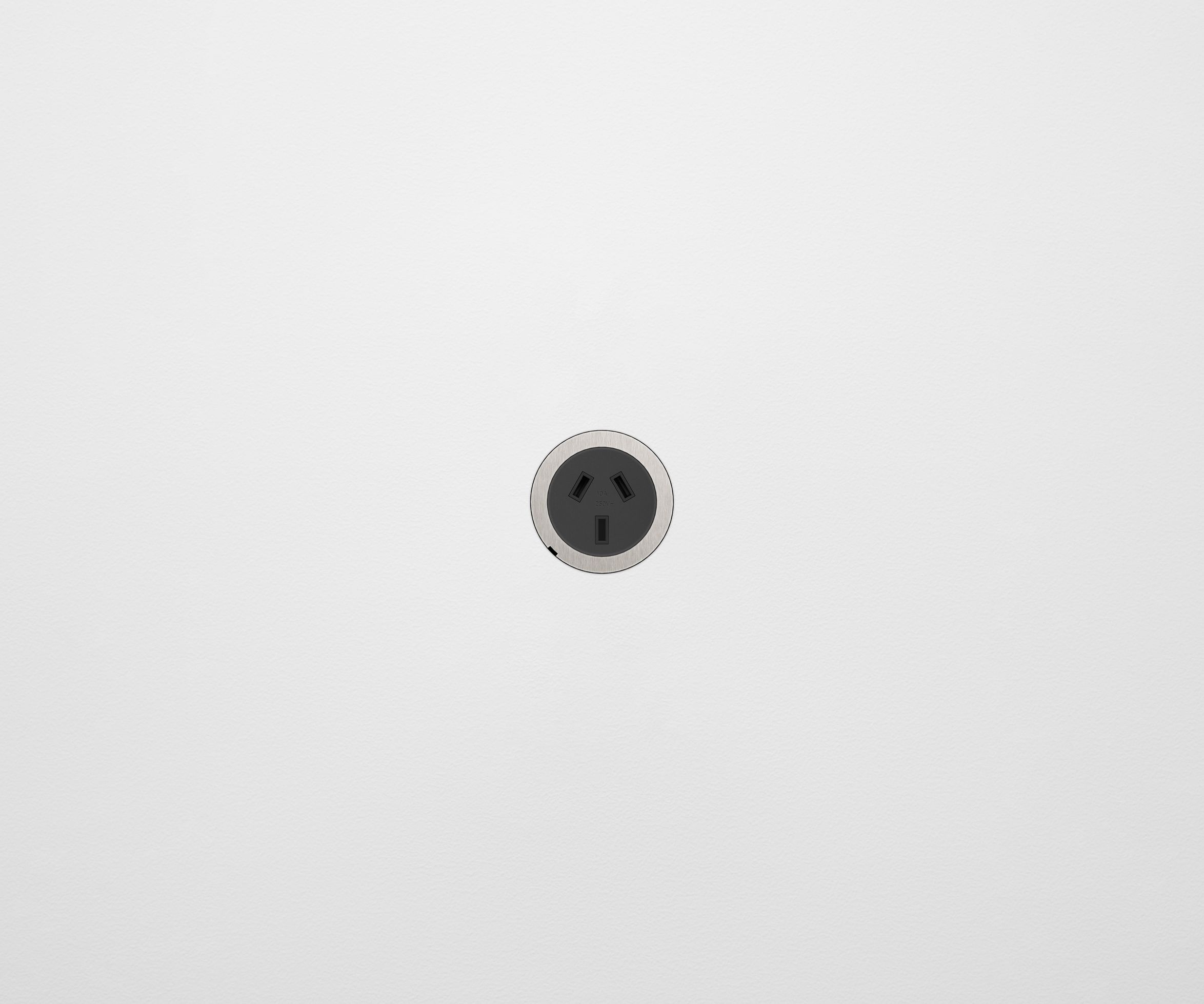 ZETR Single Outlet Flat Pin Faceplate Steel, Black - BLACK - 48-O-FPE-B-SS8