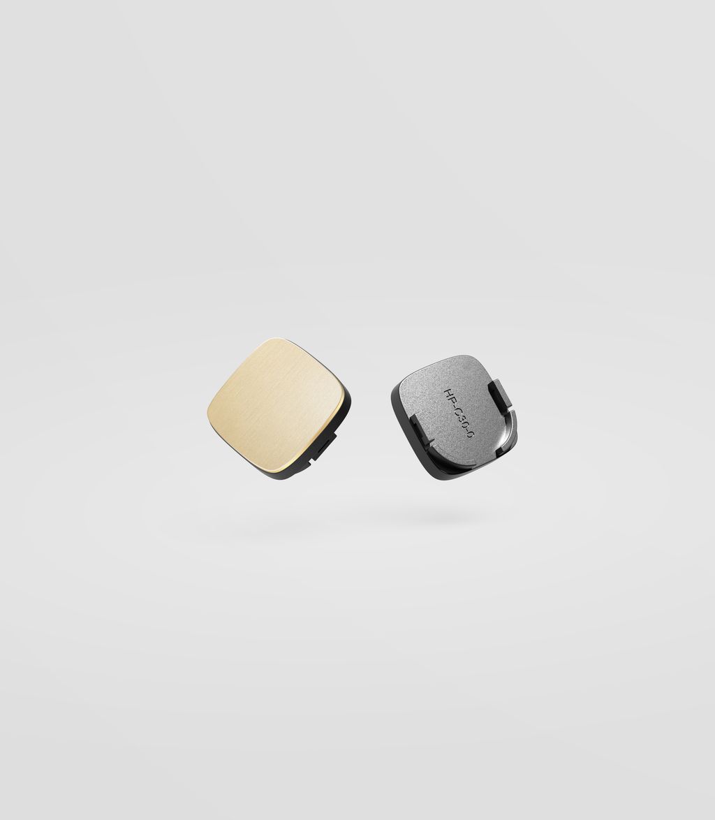 ZETR Closed H Shape Button Cover with C30 Fitting Natural Brass - ZB-HP-C30-1-NB0