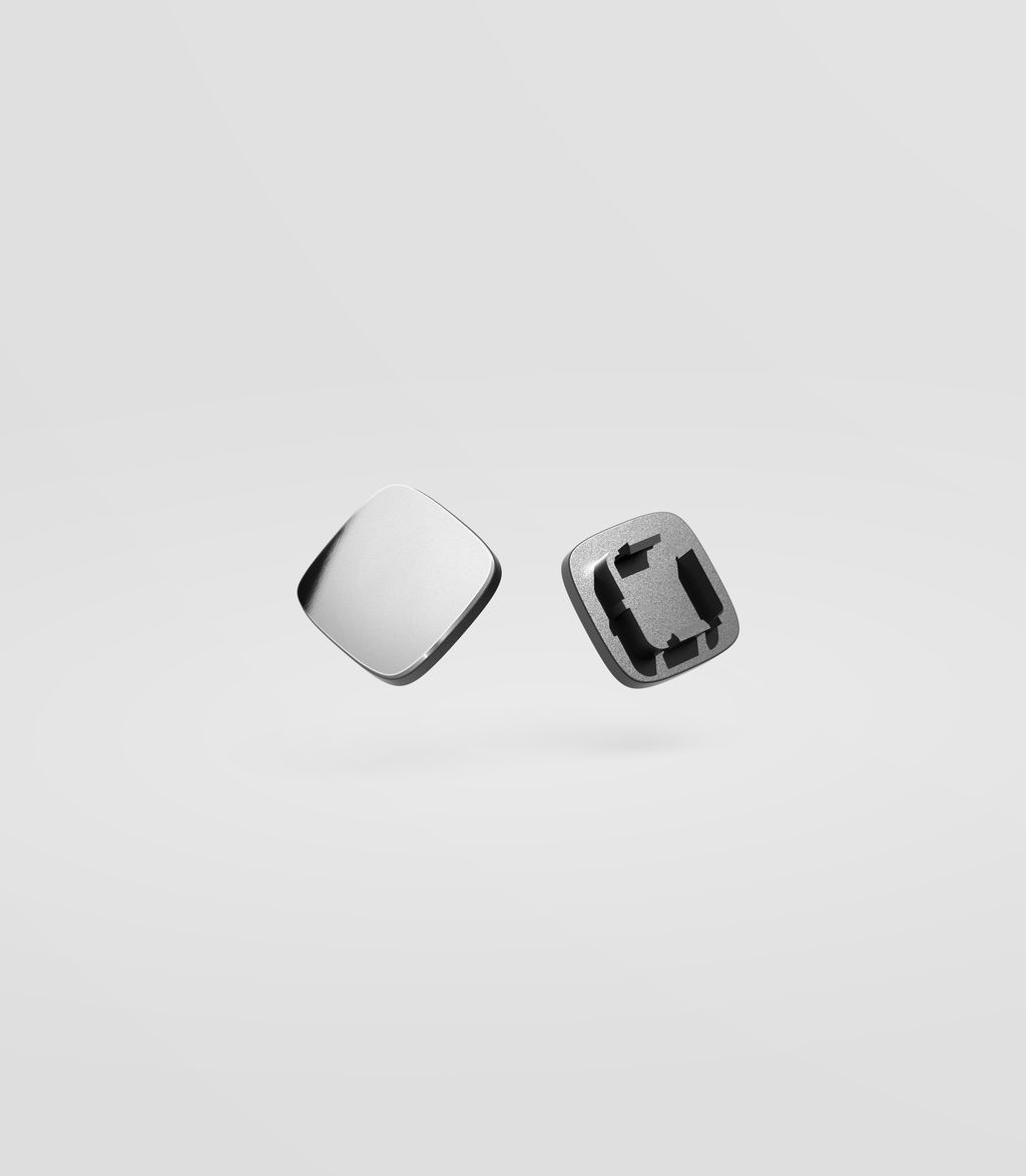 ZETR Closed H Shape Button Cover with HPM Fitting Mirror Steel - ZB-HP-HAR-1-MS6