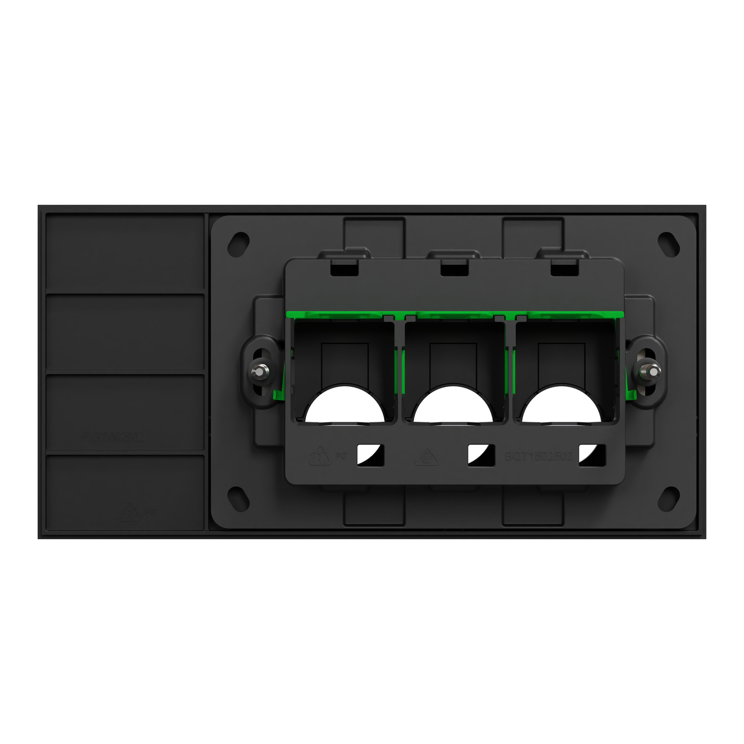 clipsal-solis-range-3-gang-switch-grid-and-plate-zen-black-cli1043pua-zb