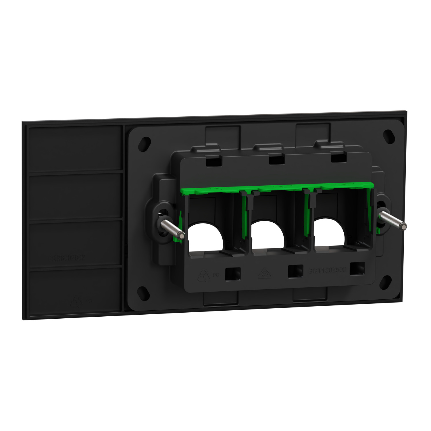 clipsal-solis-range-3-gang-switch-grid-and-plate-zen-black-cli1043pua-zb