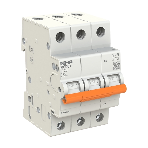 NHP 3 Pole Circuit Breaker 63amp 6KA MOD6