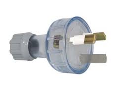 Clipsal 3 Pin Male Plug 10amp - Clear
