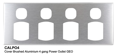 4 Gang Power Point Aluminimum Cover For PO410-L and PO410B-L - Connected Switchgear
