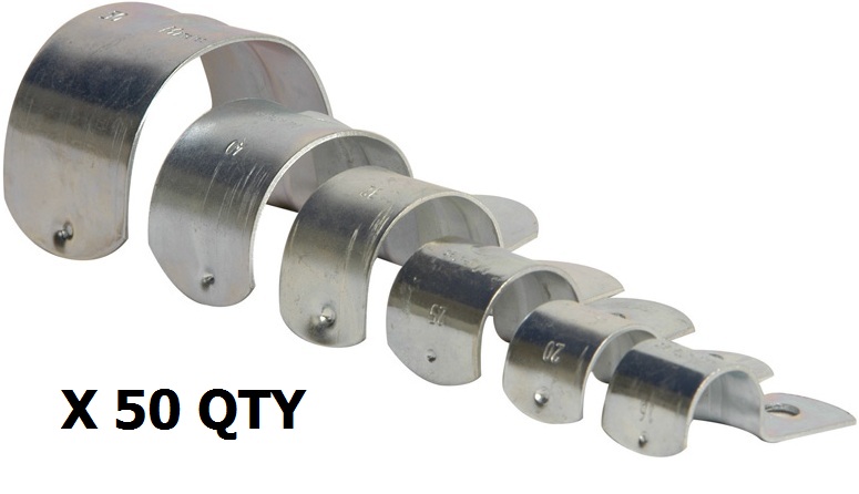 40mm Metal Half Saddle with 6.5mm Hole - BOX QTY OF 50