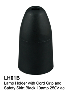 Connected Lamp Holder BC22 Bayonet Black - LH01-B
