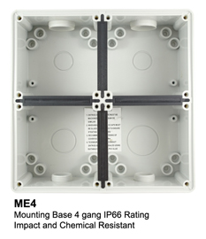4 Gang IP66 Mounting Base - ME4