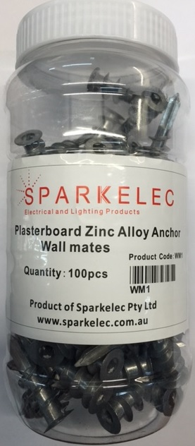 Plasterboard Zinc Anchors x100 in a JAR - SPARKELEC WM1