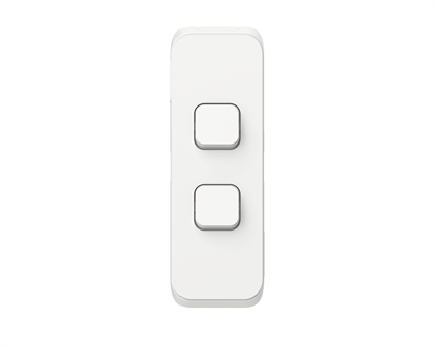 Clipsal Iconic 2 Gang Architrave Switch LED Vivid White - 3042ALVW