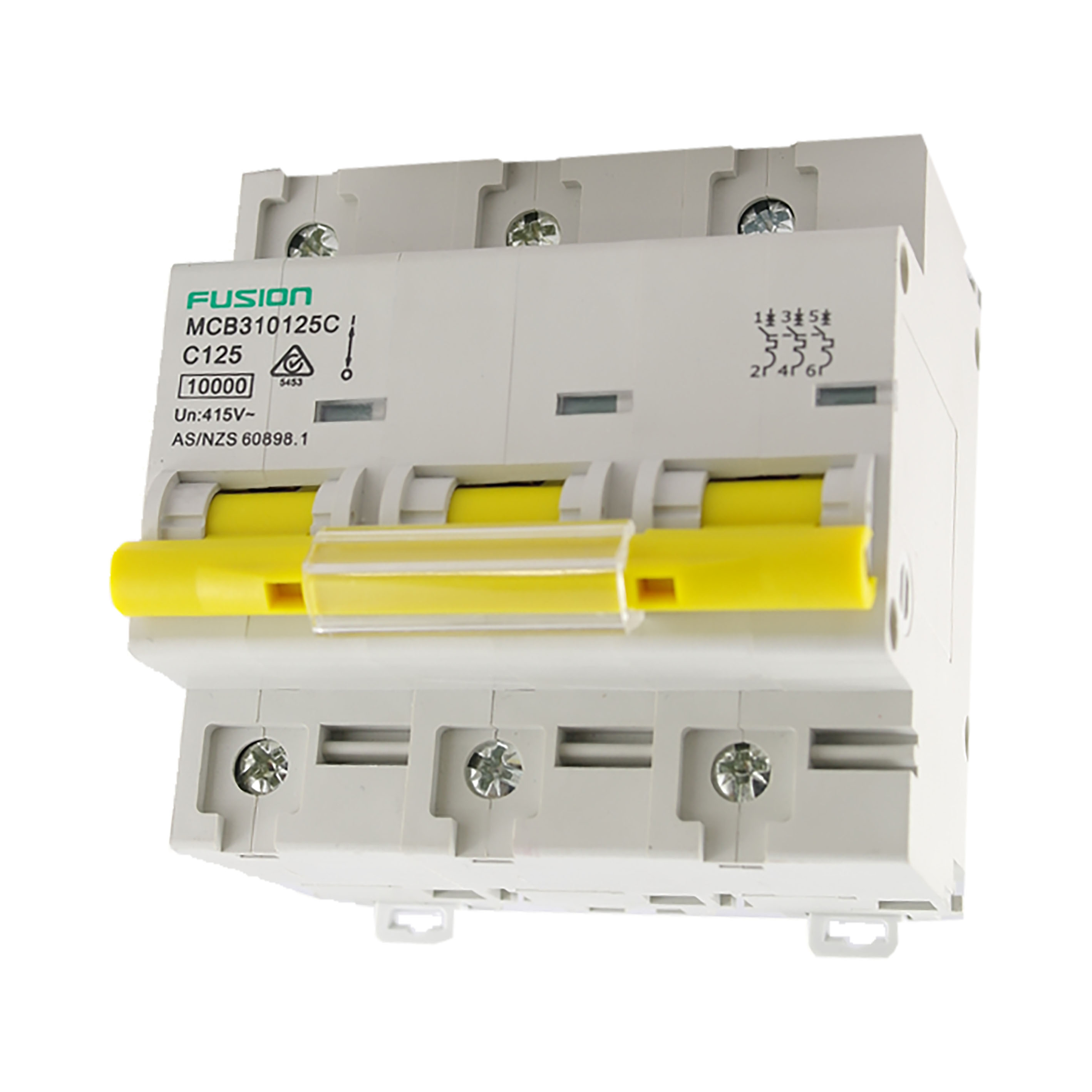 Connected 3 Phase 100amp D Curve Circuit Breaker 10kA - MCB36100D