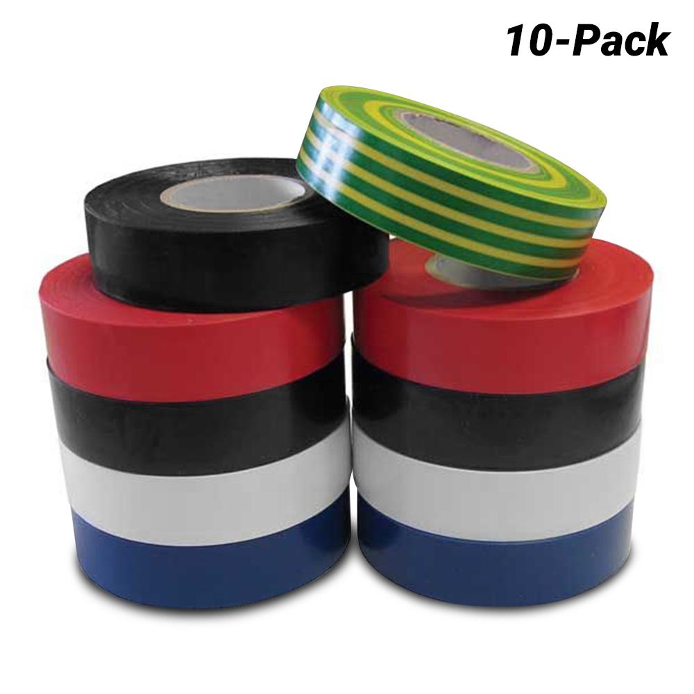 AMPERE PVC Electrical Insulation Tape Rainbow PACK - 10 PACK