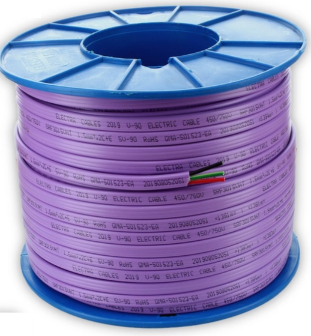 1.5MM TWIN & EARTH FLAT CABLE PURPLE NON MIGRATORY 100MTRS - SRF3015VHT