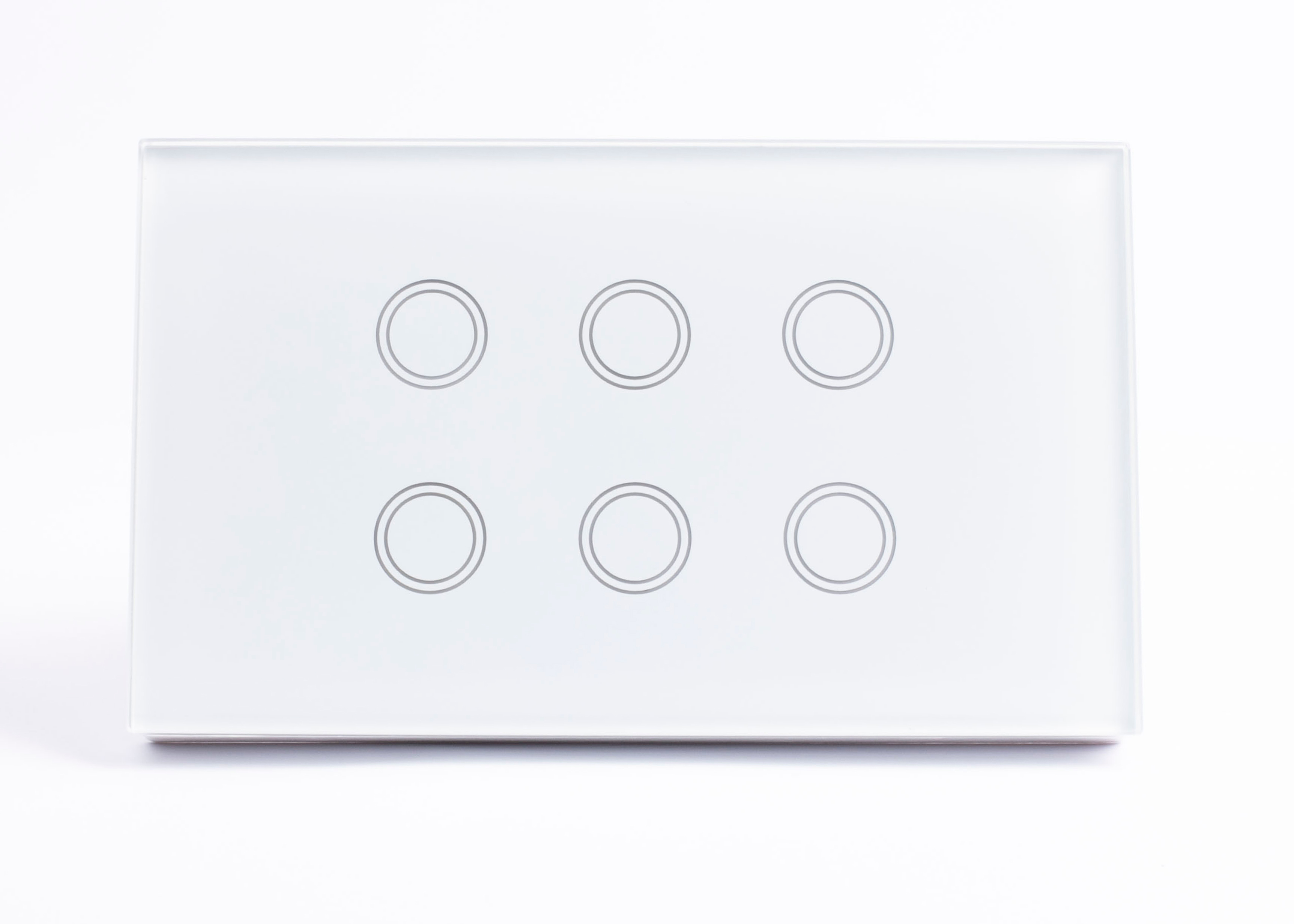 6 Gang Smart Zigbee Touch Glass Wall Switch Off White - SPARKELEC SWS6TZ-WHITE