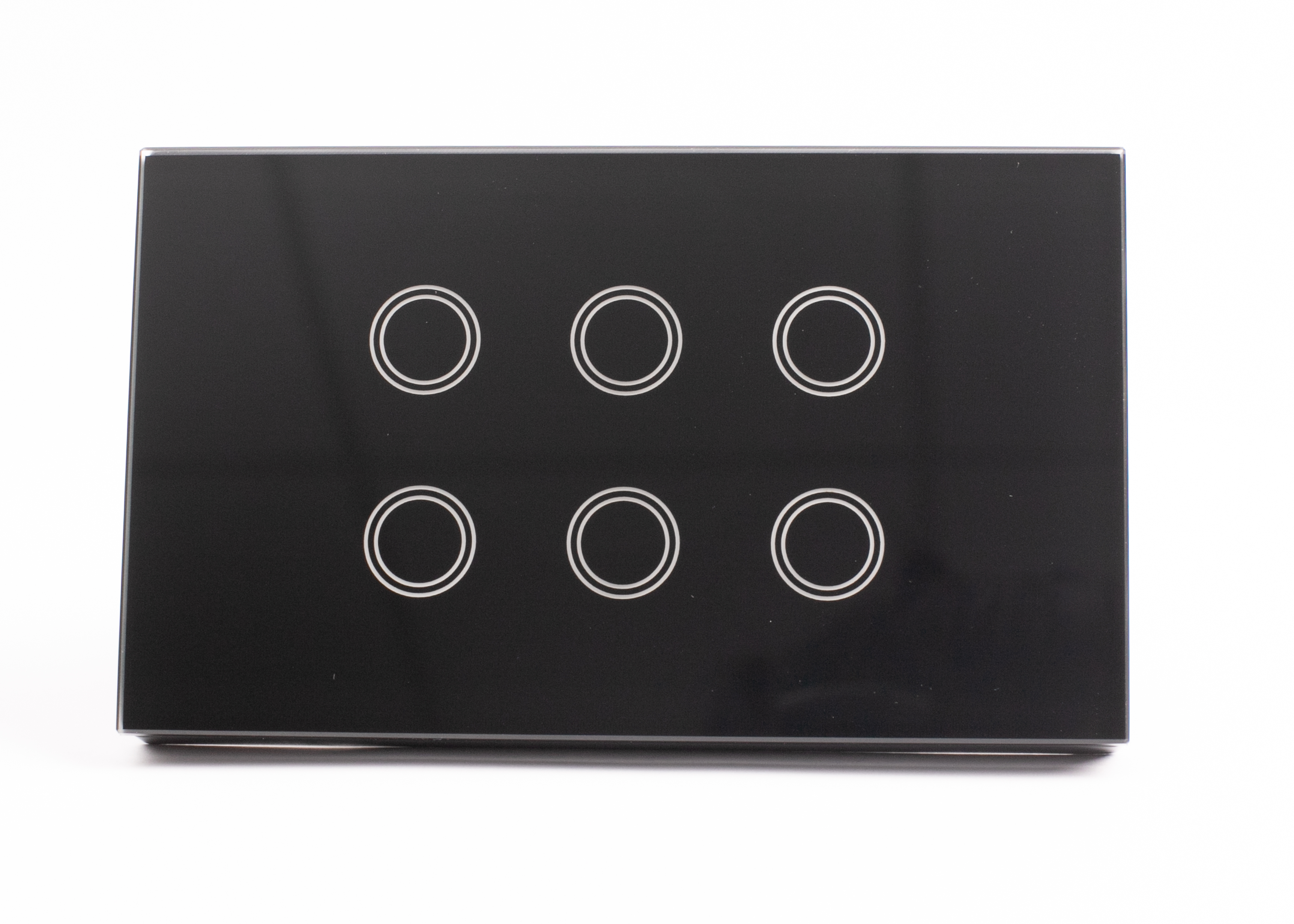 6 Gang Smart Zigbee Touch Glass Wall Switch Midnight Black - SPARKELEC SWS6TZ-BLACK