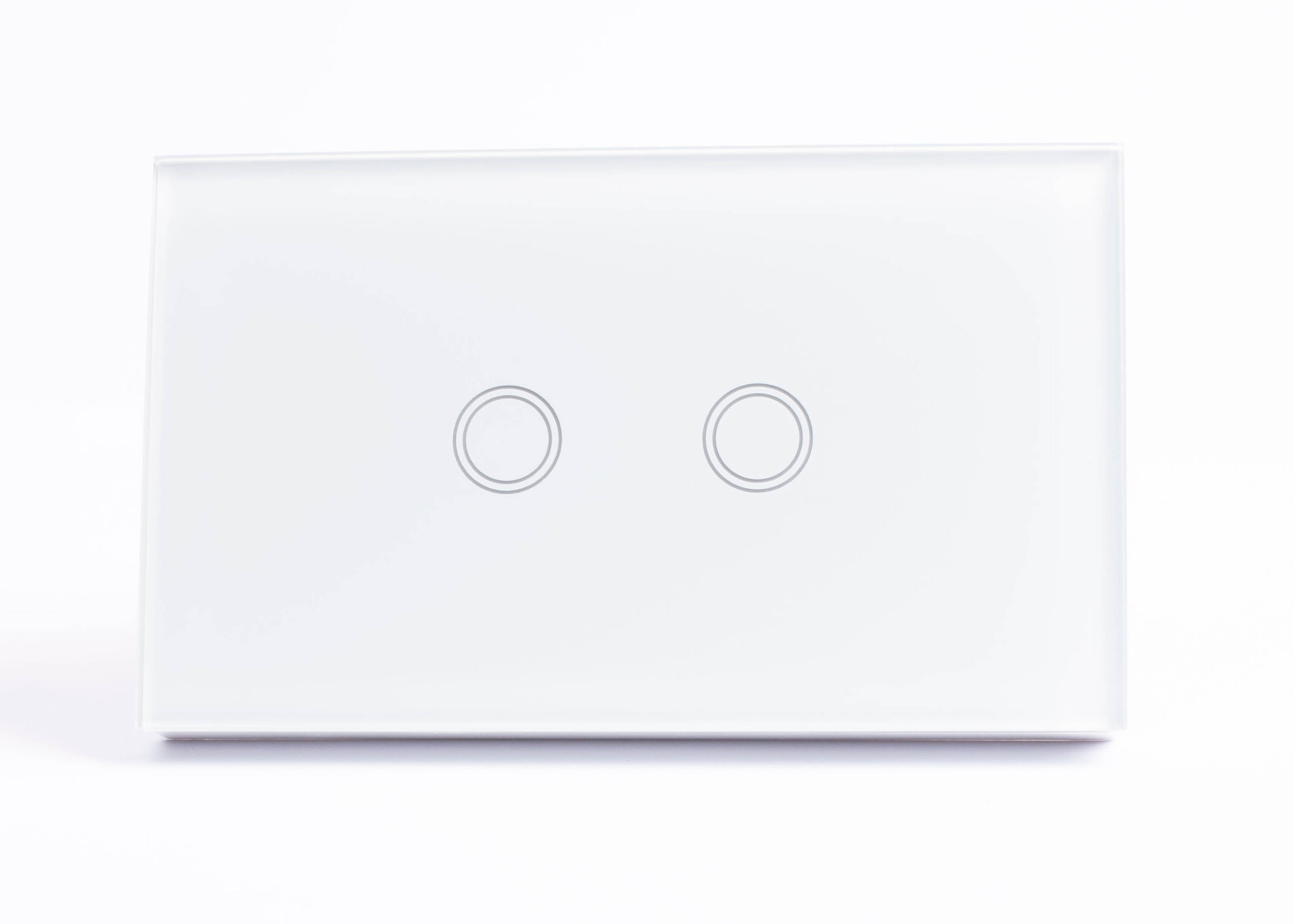 2 Gang Smart Zigbee Touch Glass Wall Switch Off White - SPARKELEC SWS2TZ-WHITE